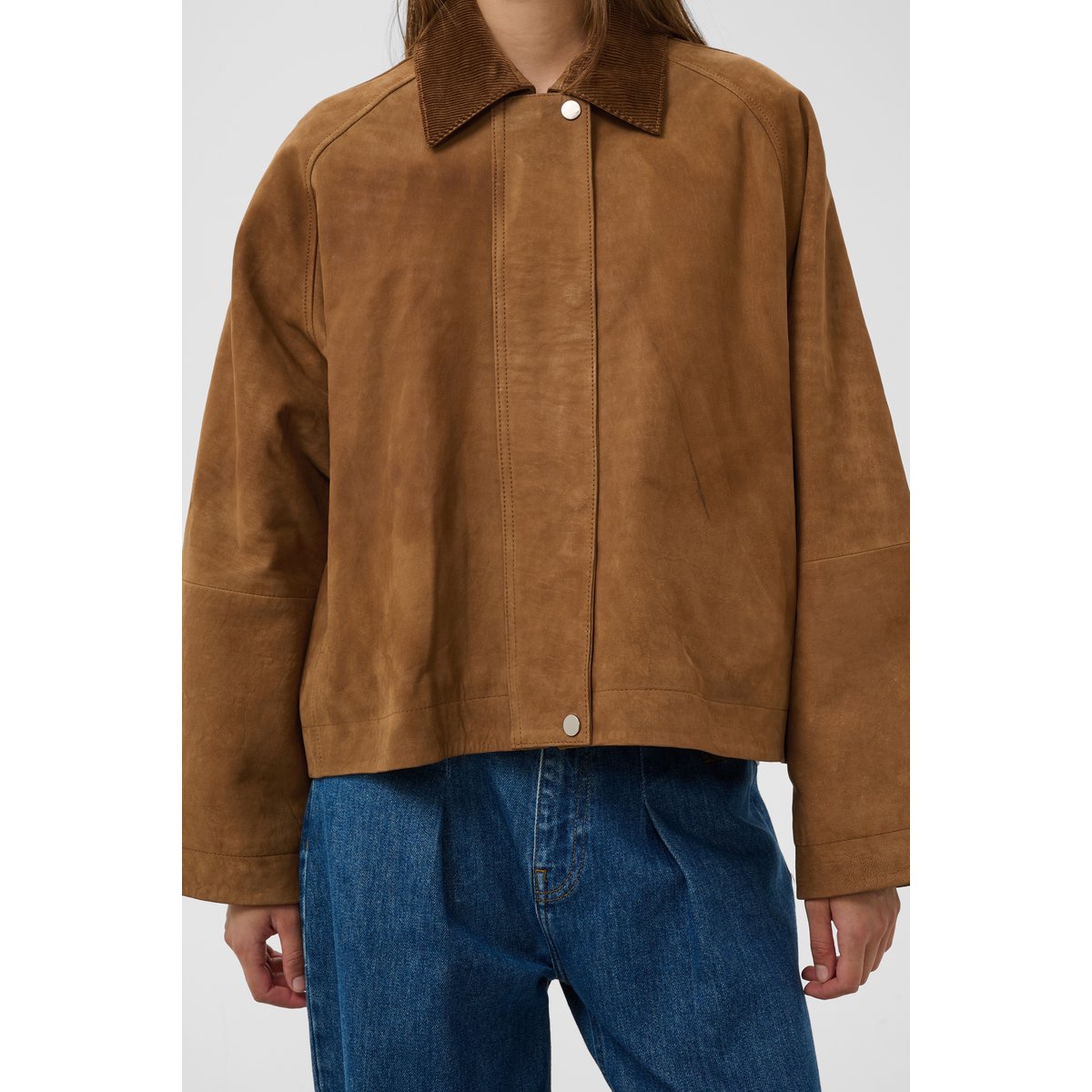 Veste en cuir marron bronze brown, SOAKED IN LUXURY
