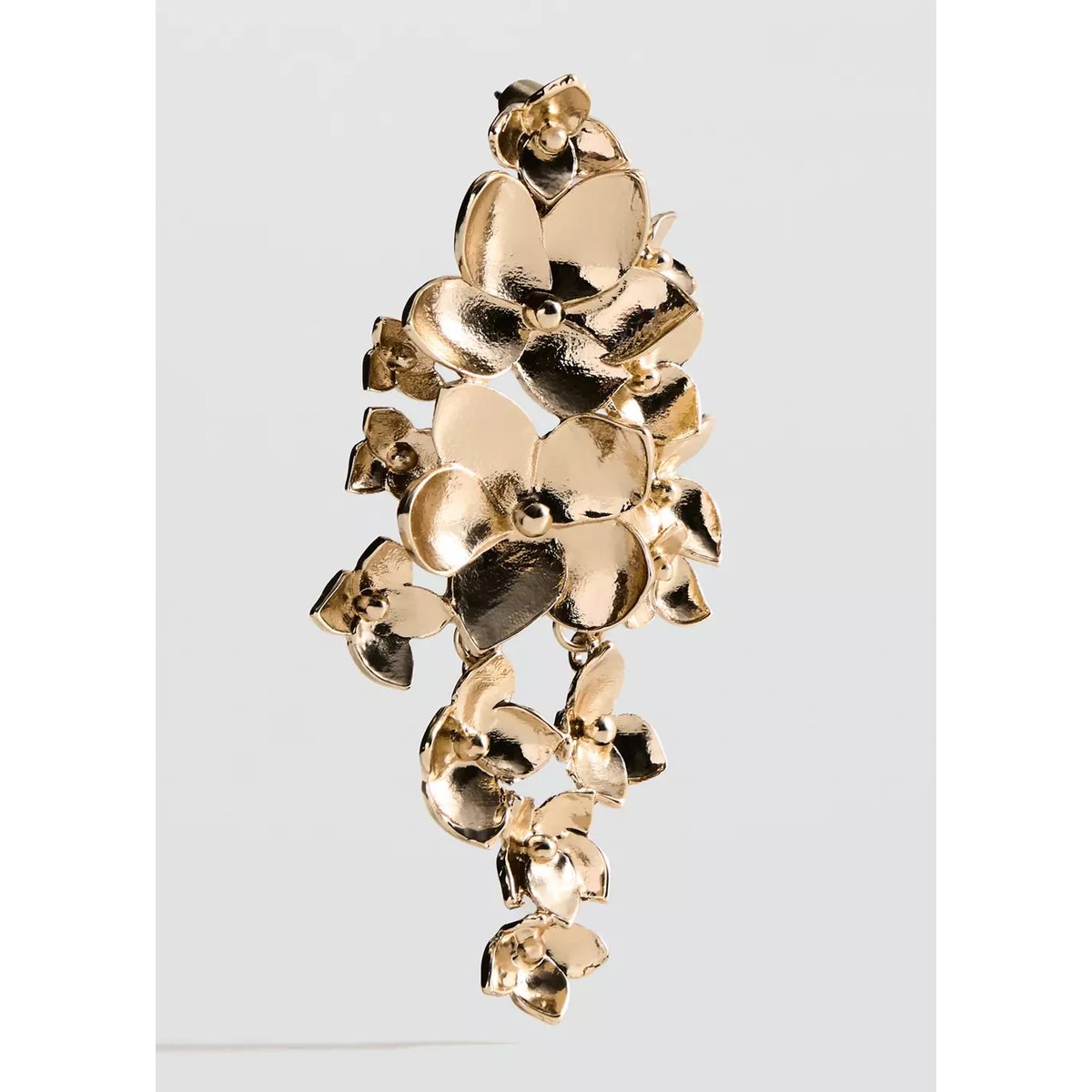 Boucles d'oreilles pendantes fleurs or, MANGO