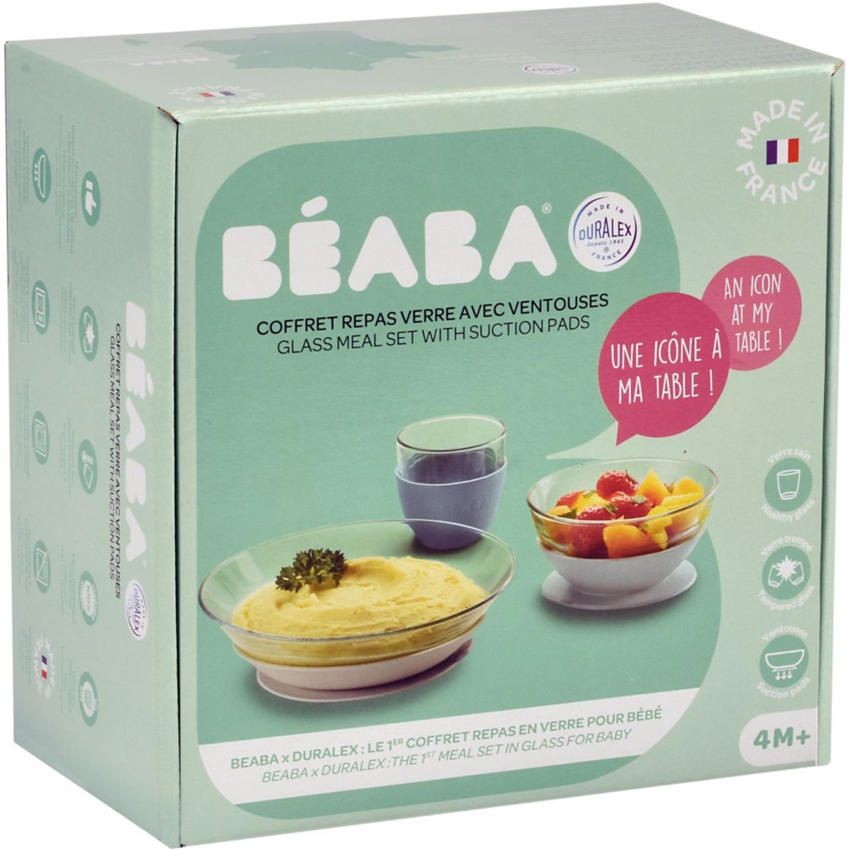 Coffret repas en verre bleu, BEABA