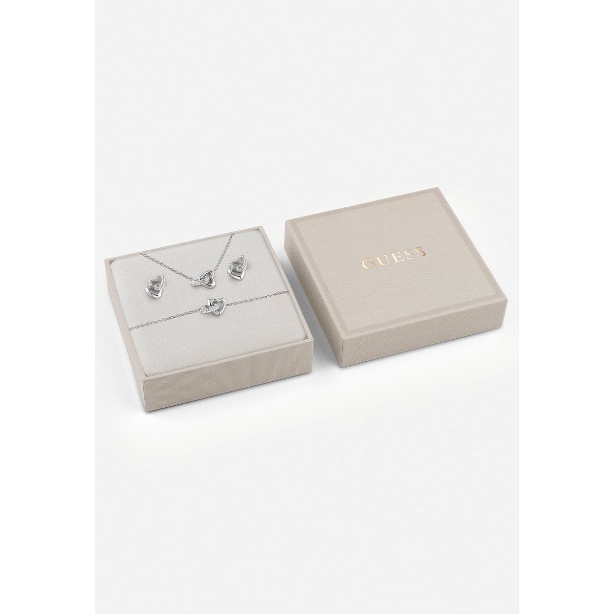 Ensemble De Boucles D'oreilles Et De Bracelet Beloved argent, GUESS