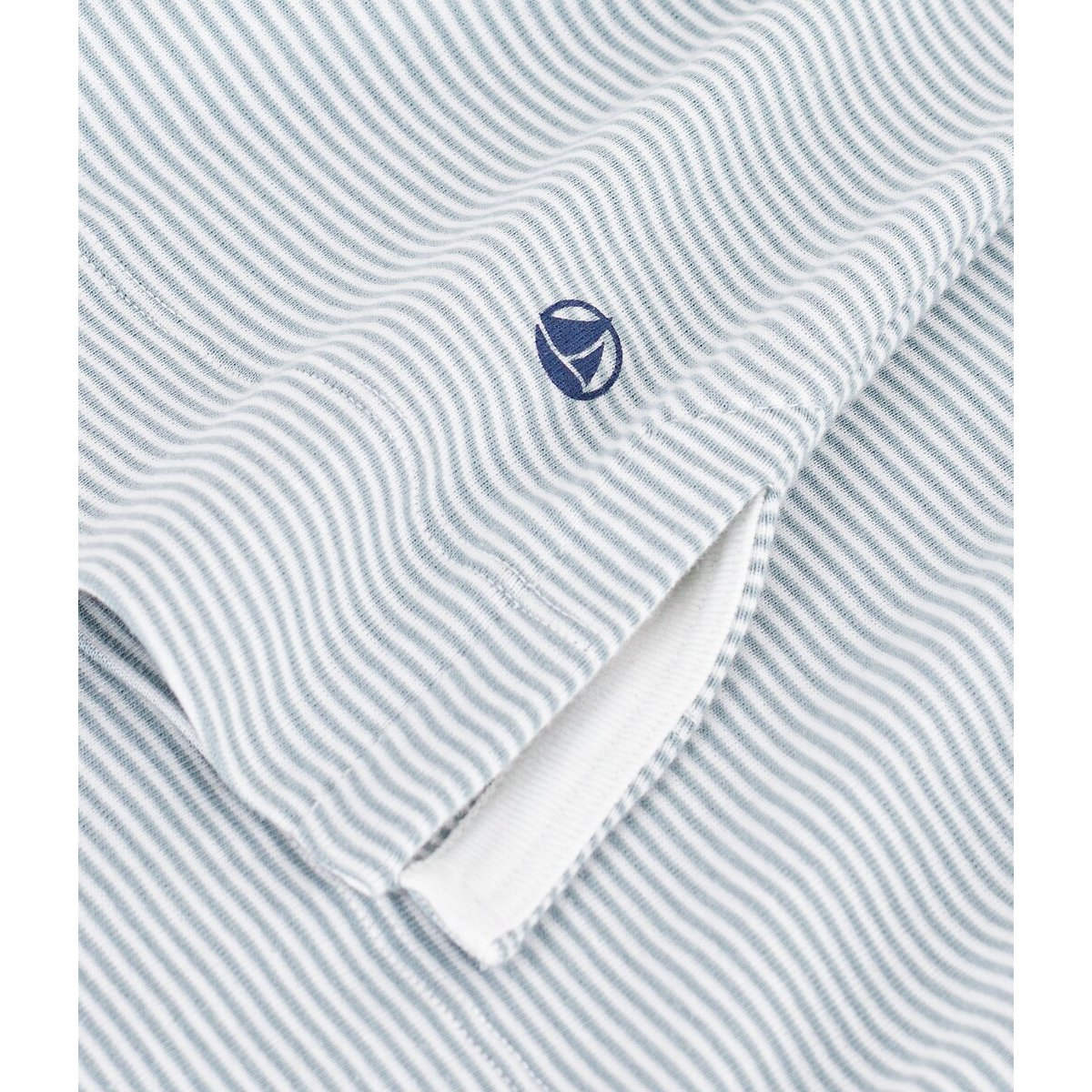 Fine striped cotton nightshirt blue/white, PETIT BATEAU