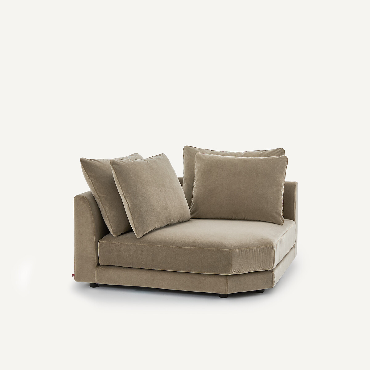 Modulares Ecksofa in stonewashed Velours, TIBERIO shiitakegrau, AM.PM