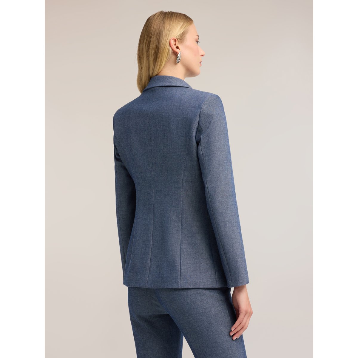Blazer teint fil avec revers en pointe light - blue, MOTIVI