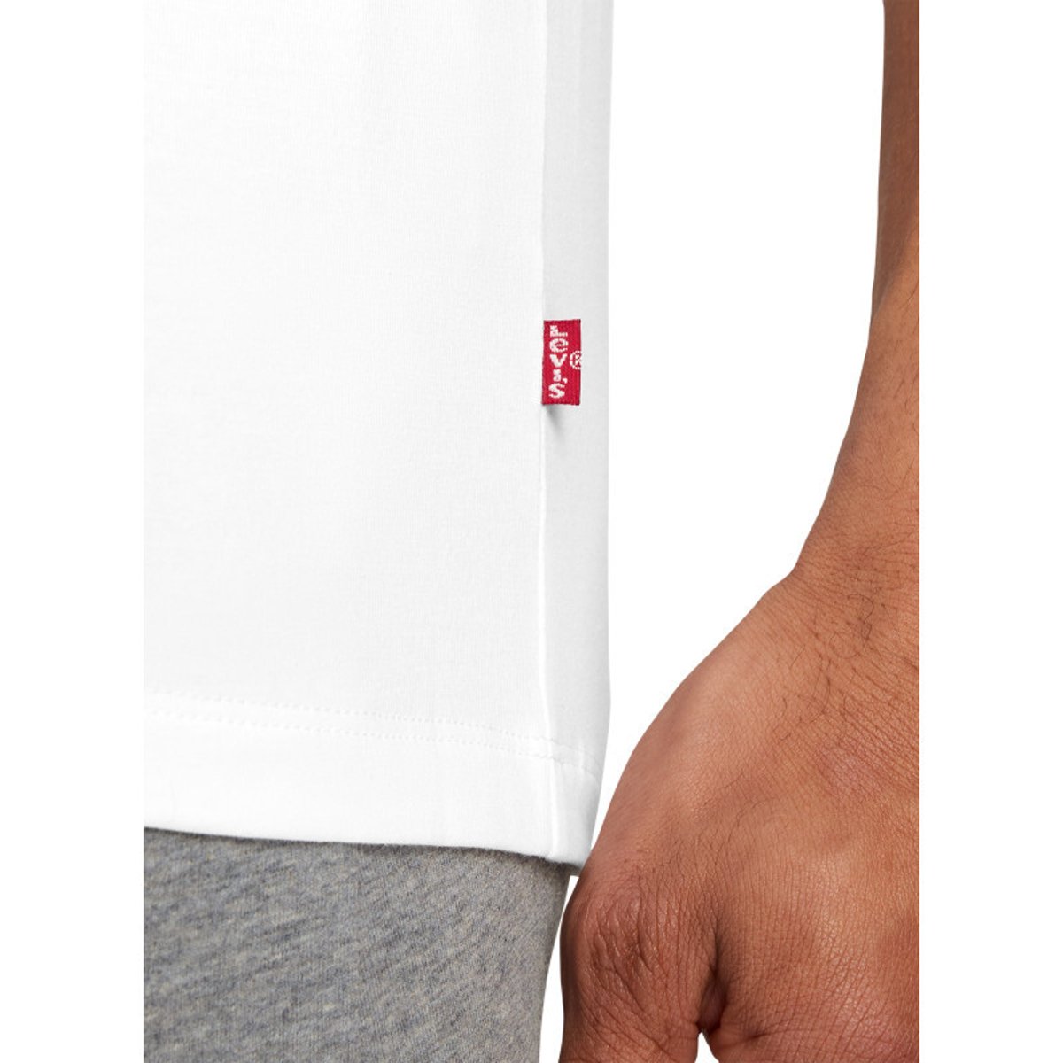 Lot de 2 t-shirts en coton blancs à coupe droite et de cols en v blanc, LEVI'S