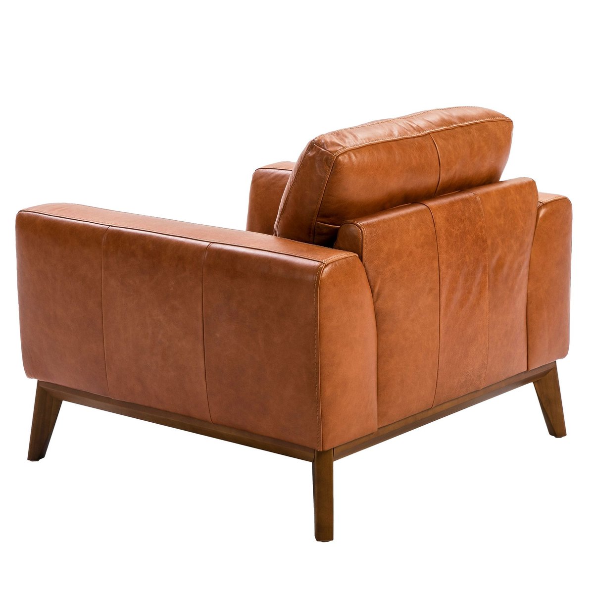 Fauteuil en cuir et pieds en bois marron | noyer, ANGEL CERDA
