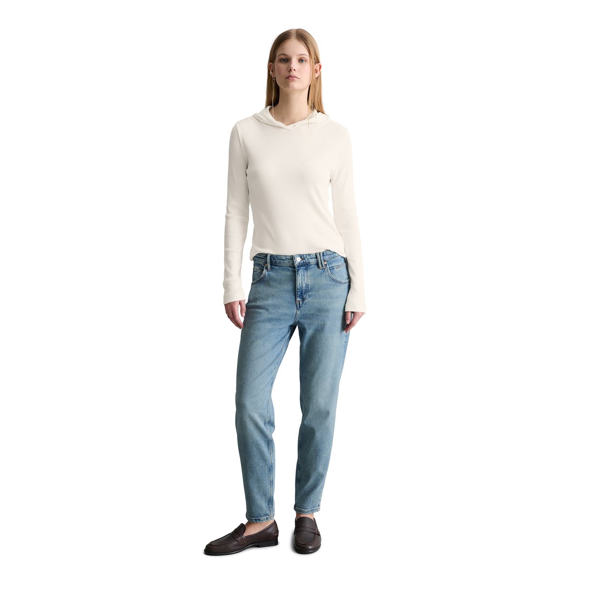 Jeans modèle Freja boyfriend en mélange de coton organique bleu clair, MARC O’POLO DENIM