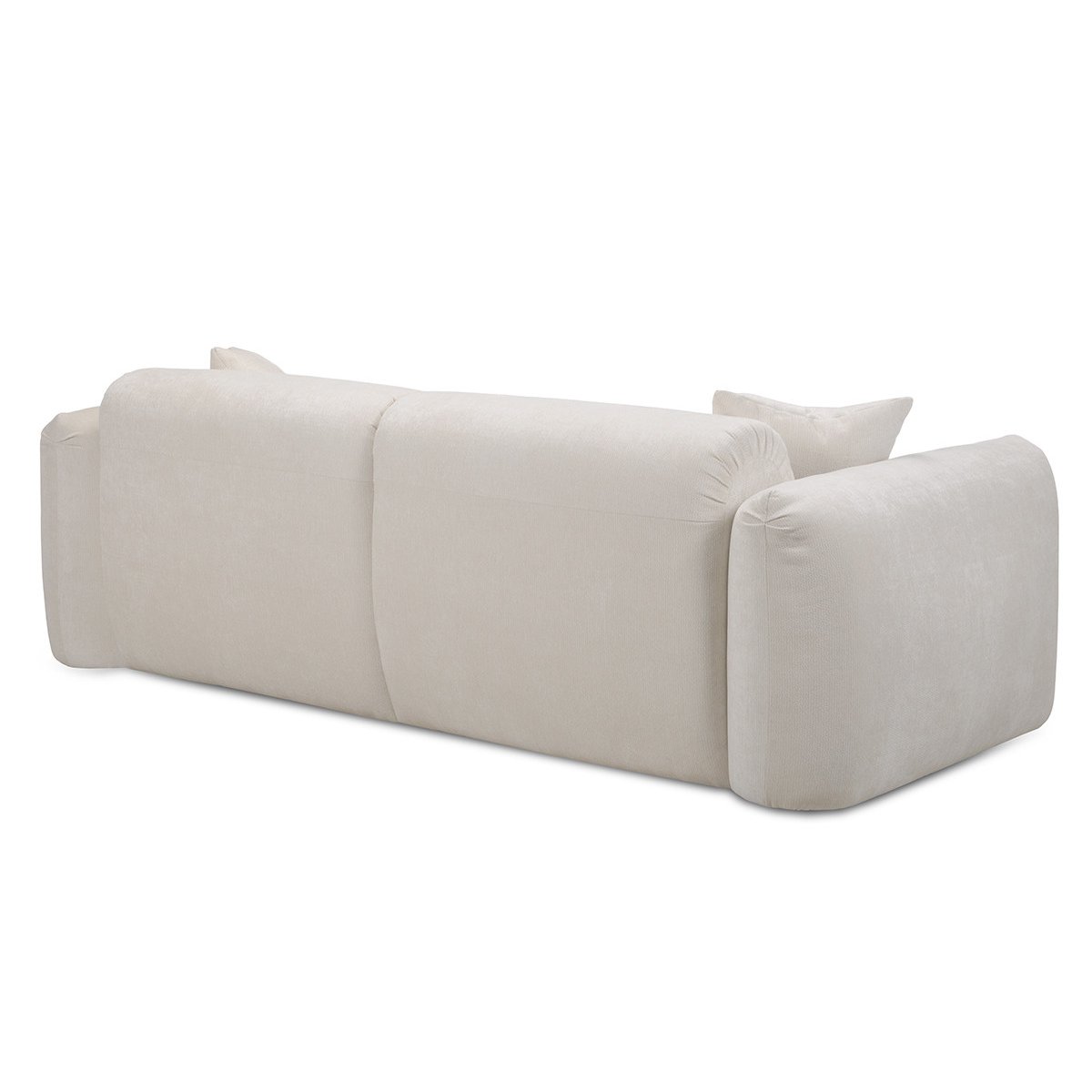 Canapé droit fixe 3 places en tissu chenille, SIENA blanc, BOBOCHIC