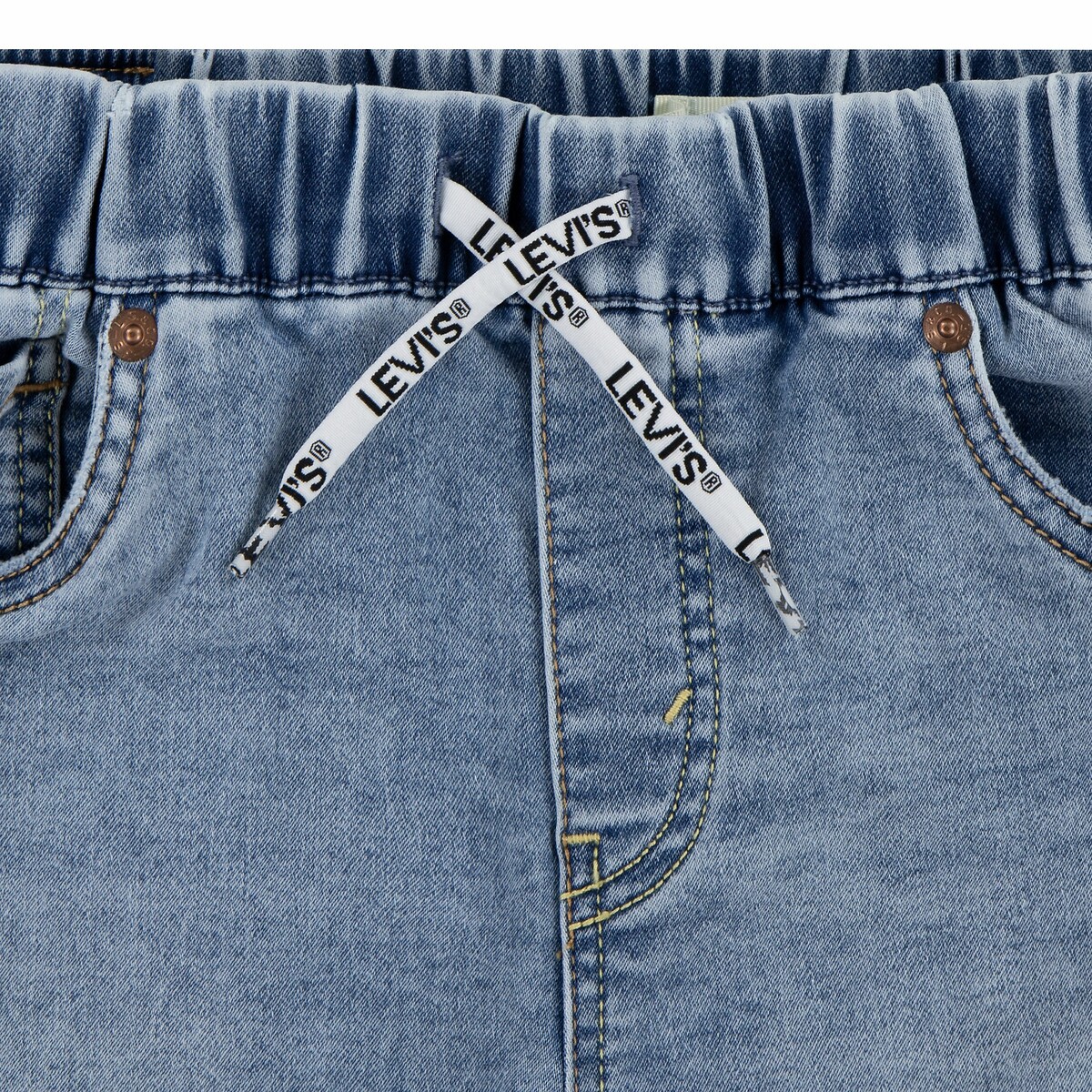 Short skinny élastiqué à la taille bleu délavé, LEVI'S KIDS