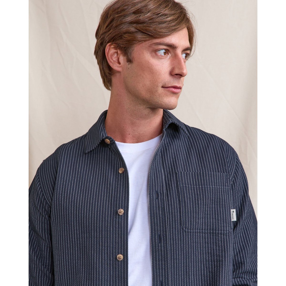 Chemise SIGNY marine grisé, FAGUO