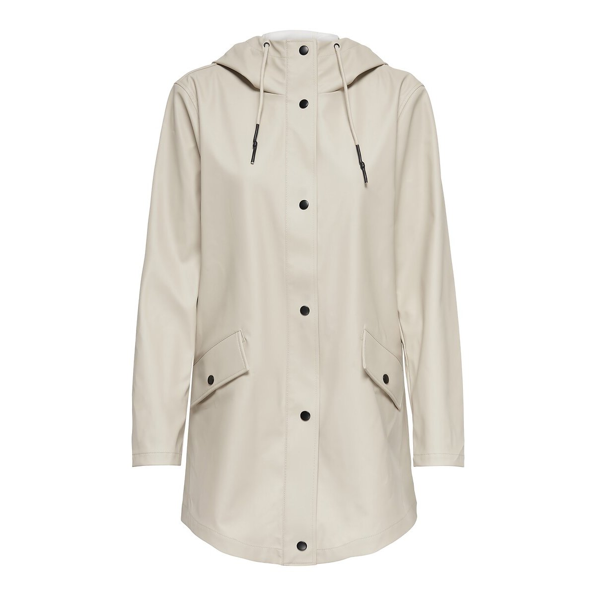 Mid-Length Hooded Coat ecru , ONLY