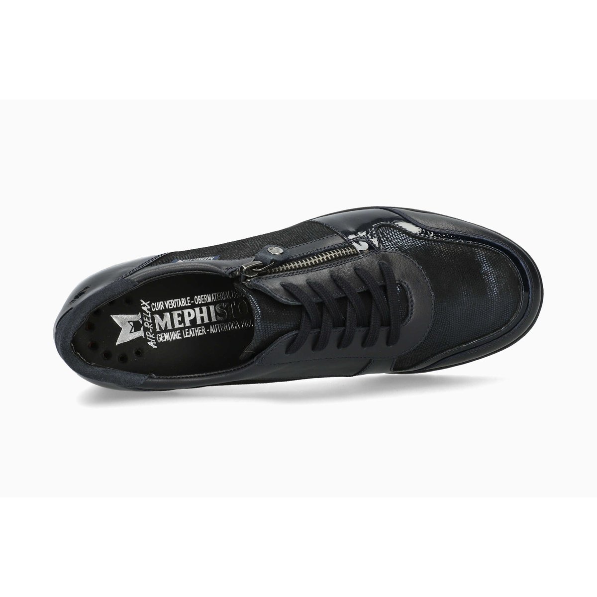 Baskets en cuir IASMINA bleu foncé p5143216, MEPHISTO