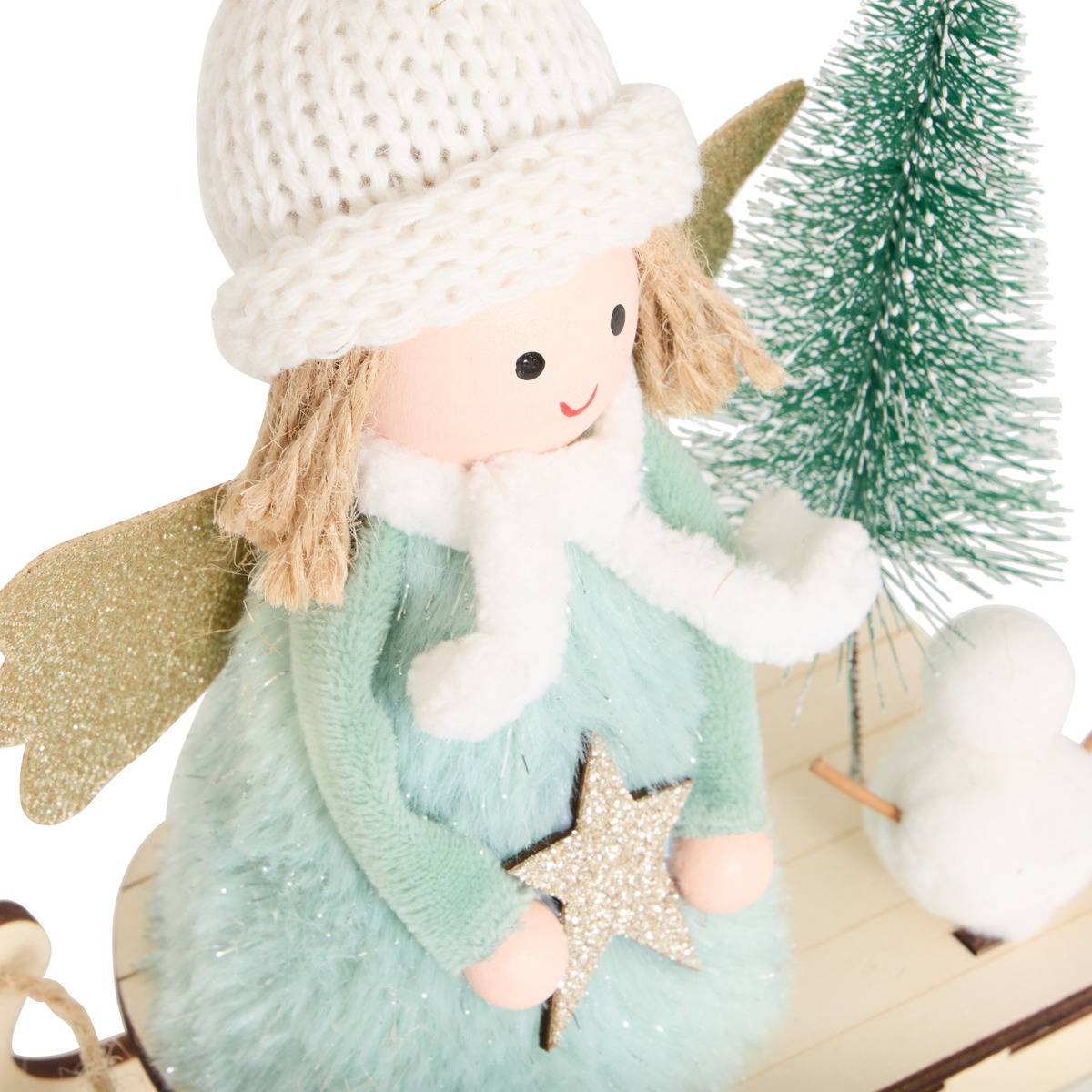 ANGE SUR LUGE VERT BLC H18 blanc, FEERIC LIGHTS & CHRISTMAS