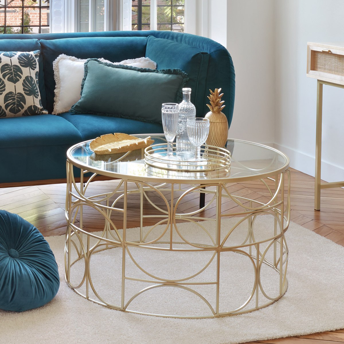 Table basse SUITE doré, ATMOSPHERA