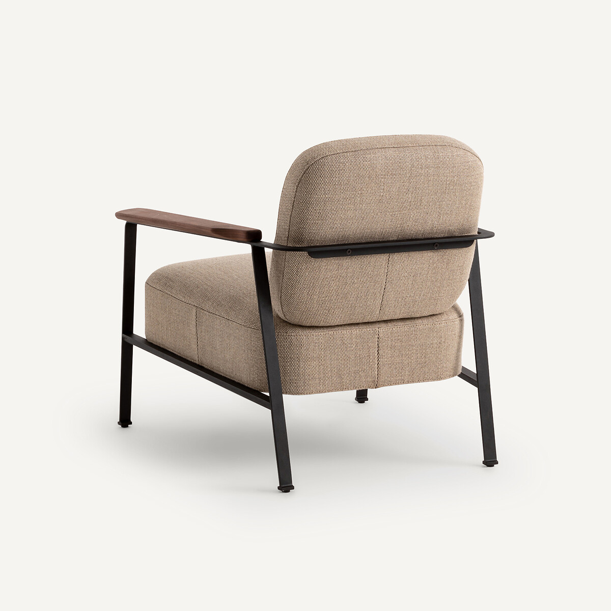 Stalen metalen fauteuil met stof van viscose en linnen, Abraxas touwbeige, AM.PM