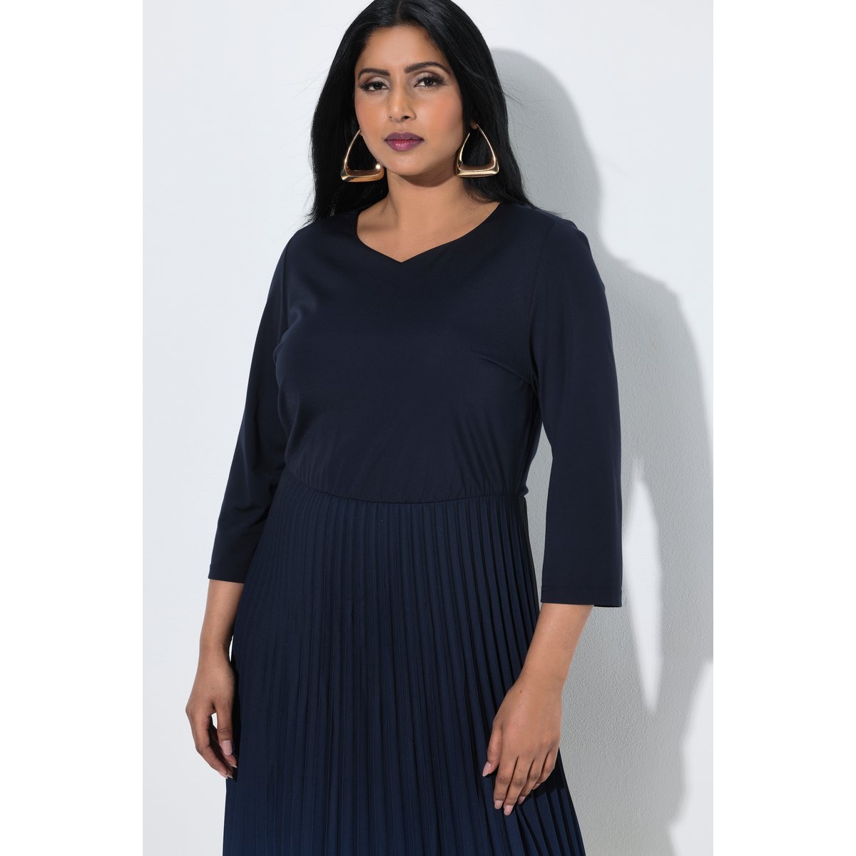 Robe midi marine foncé, ULLA POPKEN