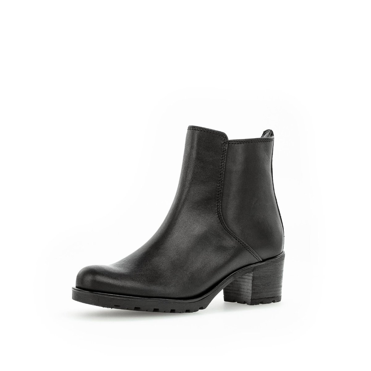 Bottines en cuir lisse à talon décroché noir lisse, GABOR
