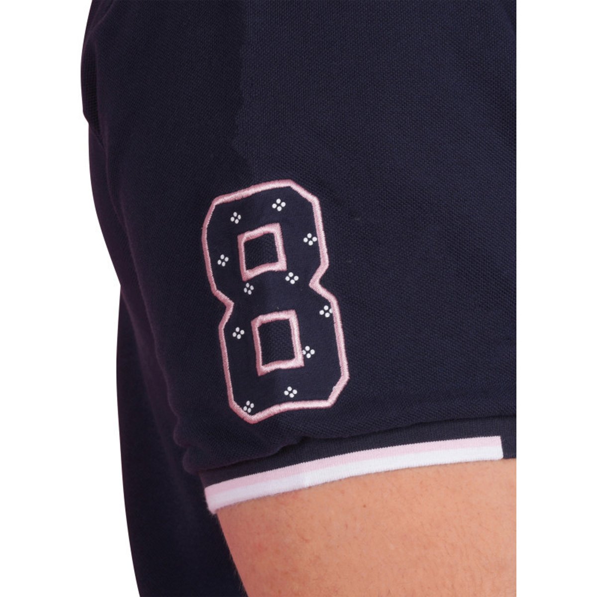 Polo en coton marine uni pourvu d'une coupe droite et d'un col boutonné bleu foncé, RUCKFIELD