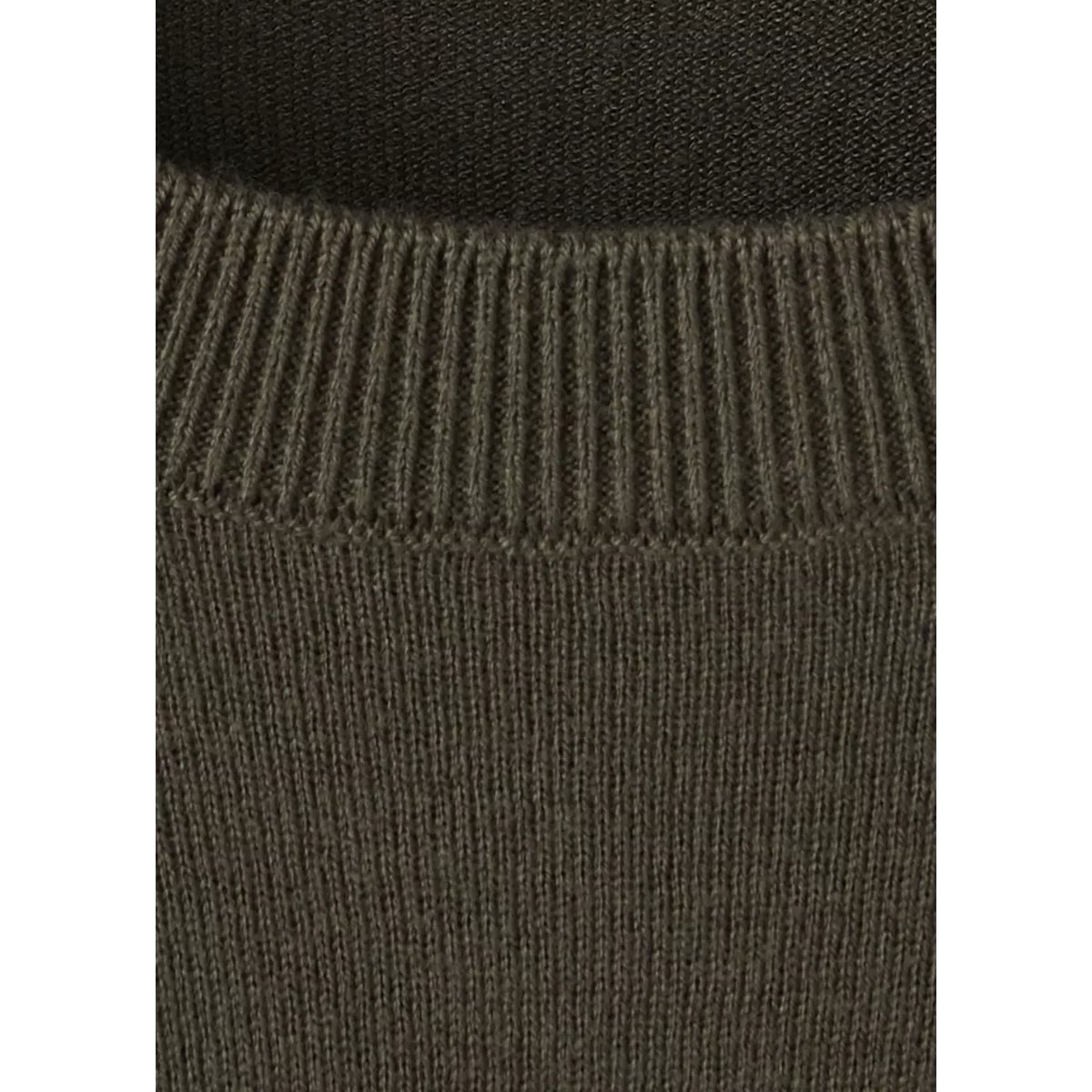 Pull-over maille fine col rond kaki, MANGO