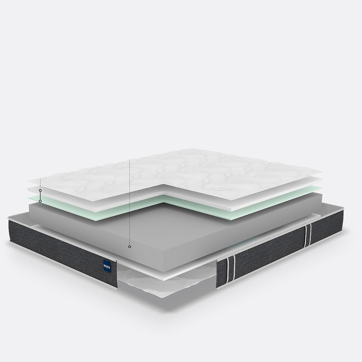 Matelas mousse HR Essential BULTEX® 20 cm blanc/gris fumé, BULTEX