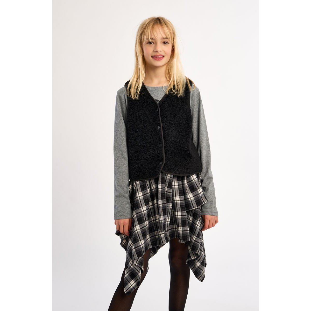Veste sans manches, imitation mouton noir, MOLLY BRACKEN GIRL