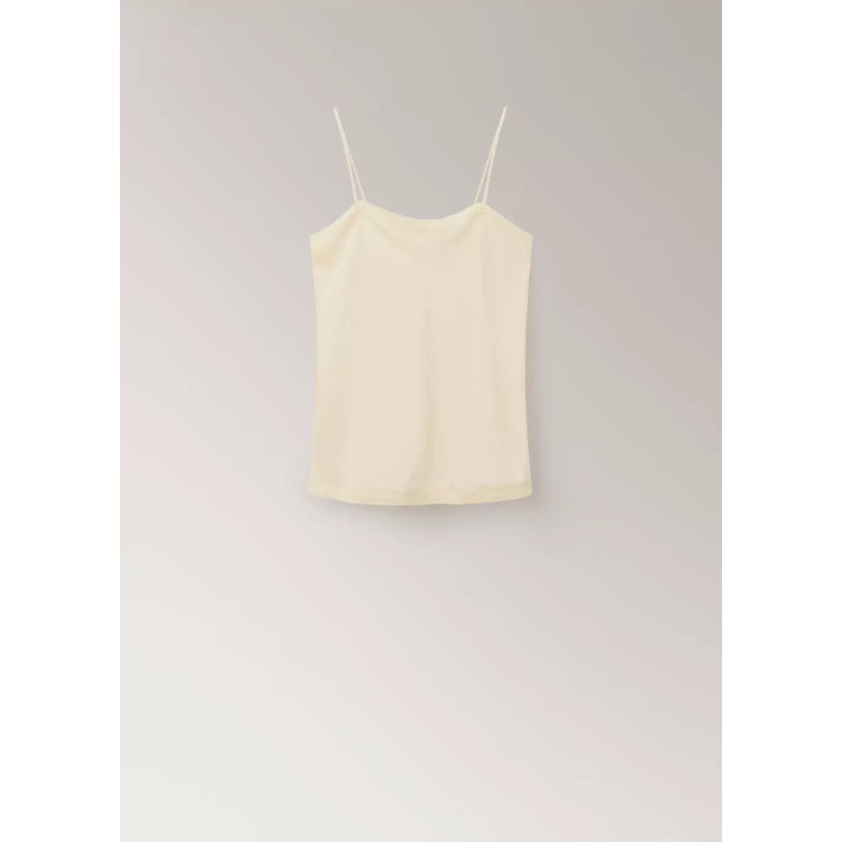 Haut de pyjama satiné à détail en dentelle ivoire, MANGO