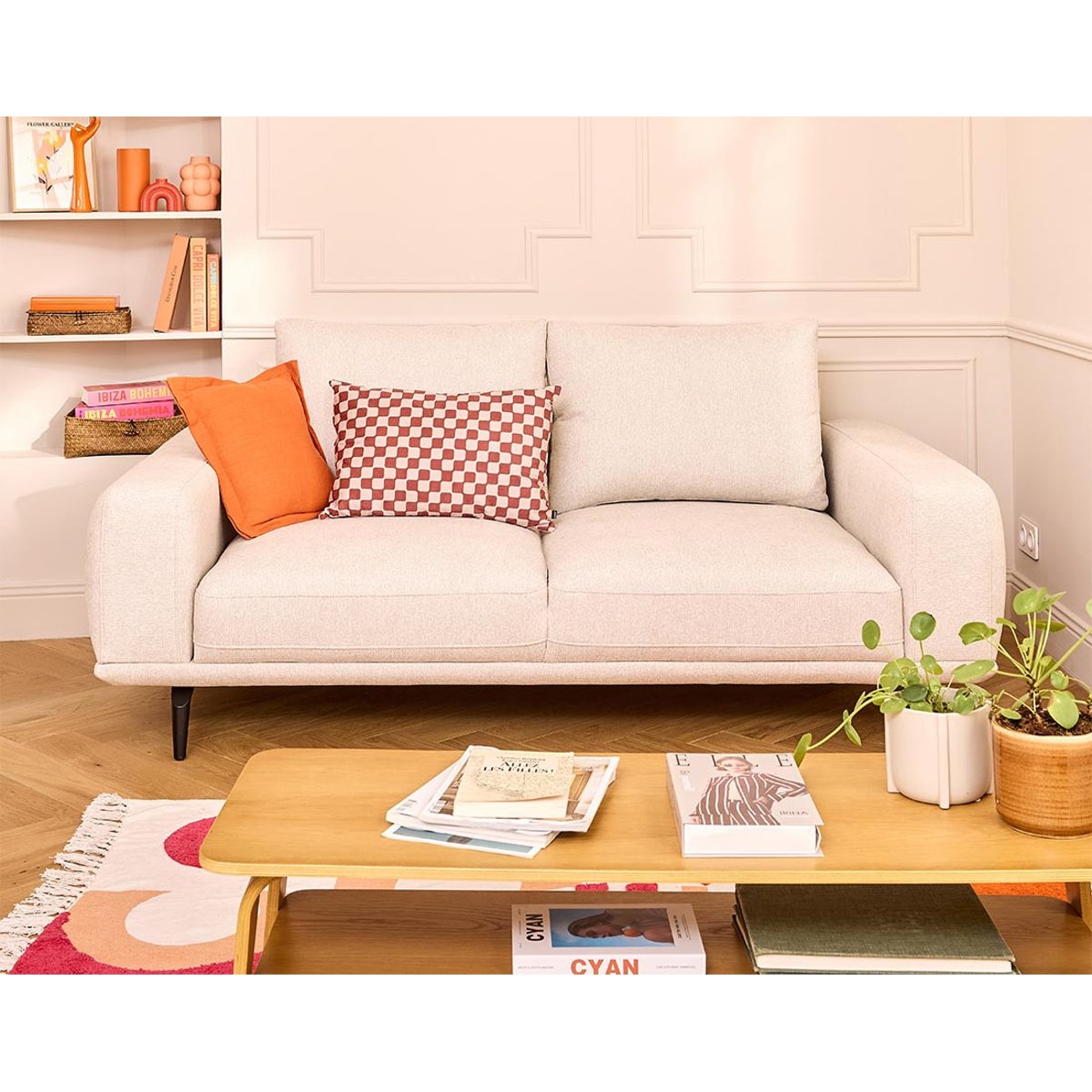 Canapé fixe 2 places - VICENCE beige, BEST MOBILIER