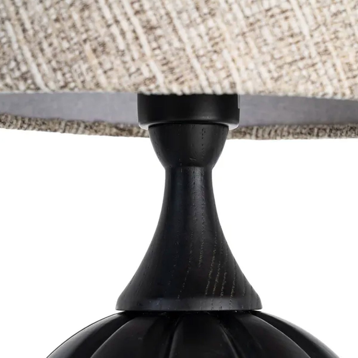 Lampe à poser bois noir et abat-jour tissu beige 24x24x47.5cm bois, WADIGA