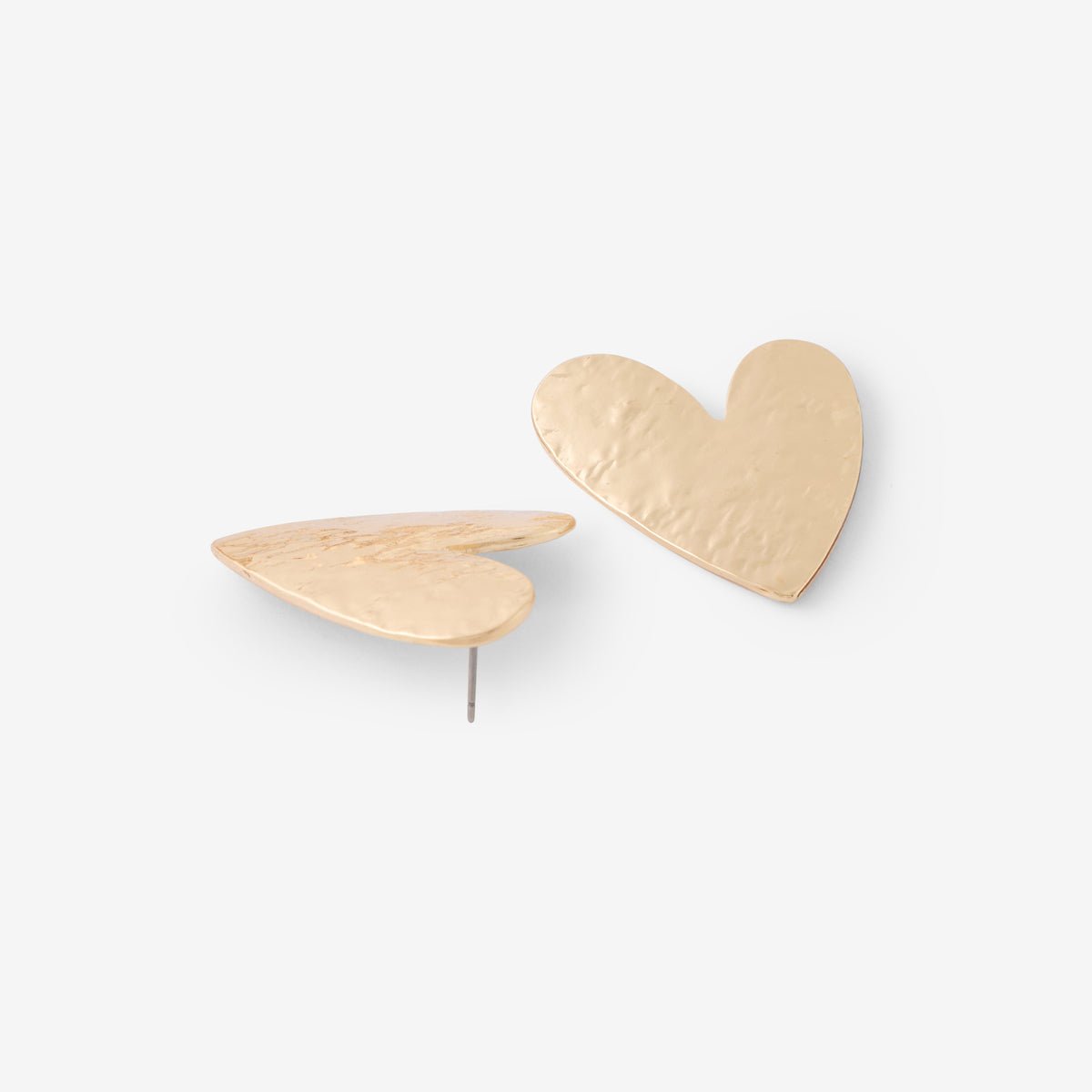 Boucles d'oreilles cœurs martelés doré, BALABOOSTE