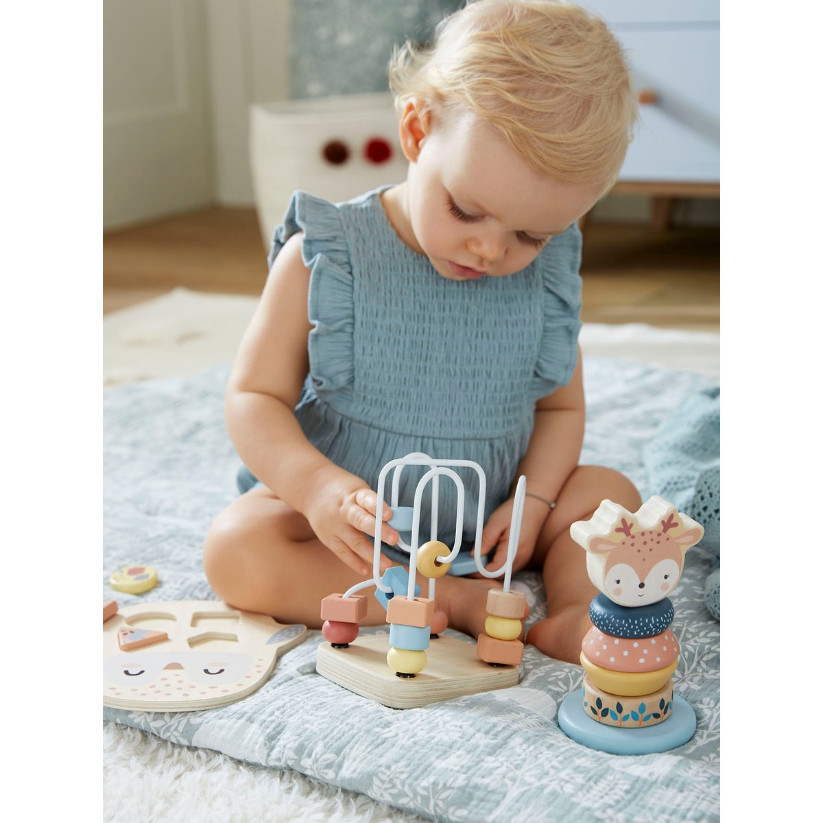 Coffret 3 jeux d'éveil FORÊT ENCHANTÉE en bois les amis de la foret, VERTBAUDET