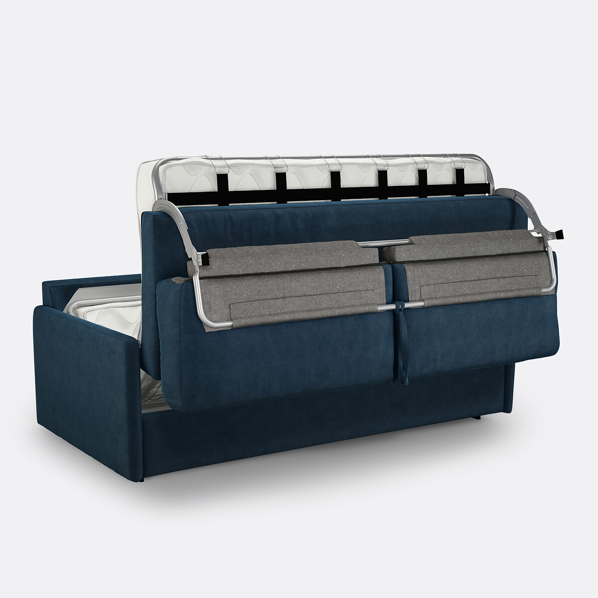 Bank-bed fluweel, mousse Marta pruisisch blauw, LA REDOUTE INTERIEURS