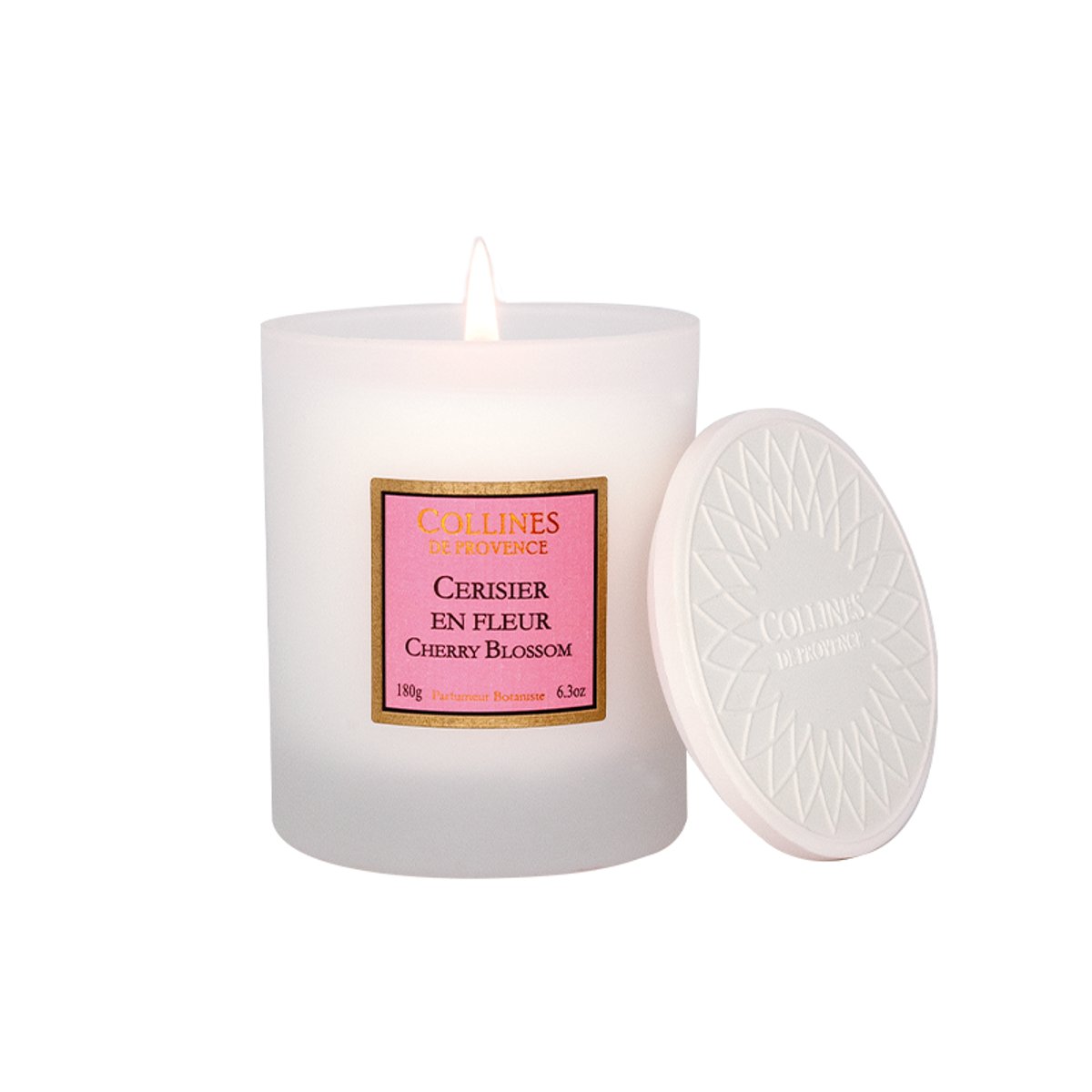 Bougie Parfumée Cire Végétale CERISIER EN FLEUR blanc, COLLINES DE PROVENCE
