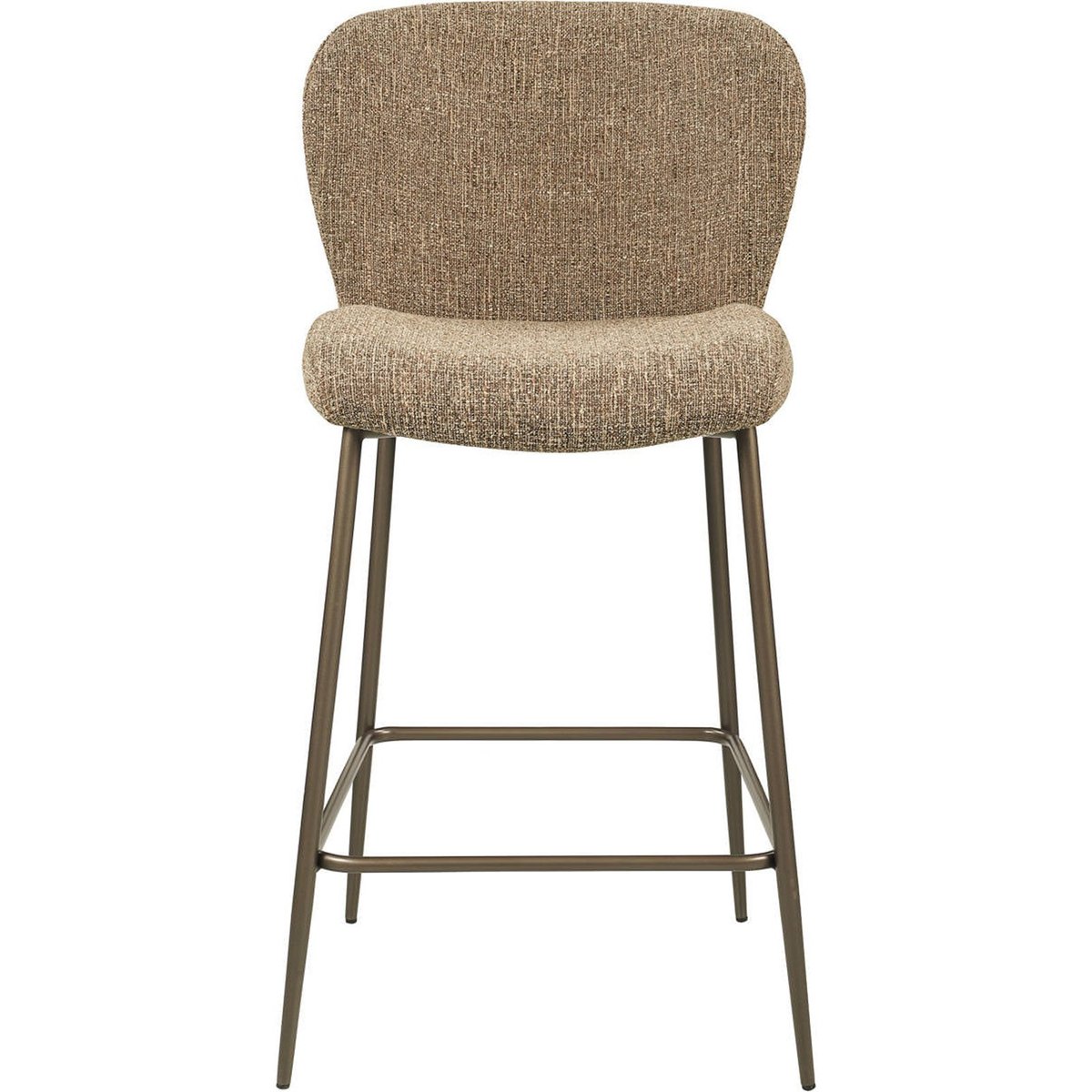 Tabouret de comptoir en tweed et fer tweed brun, RECOLLECTION