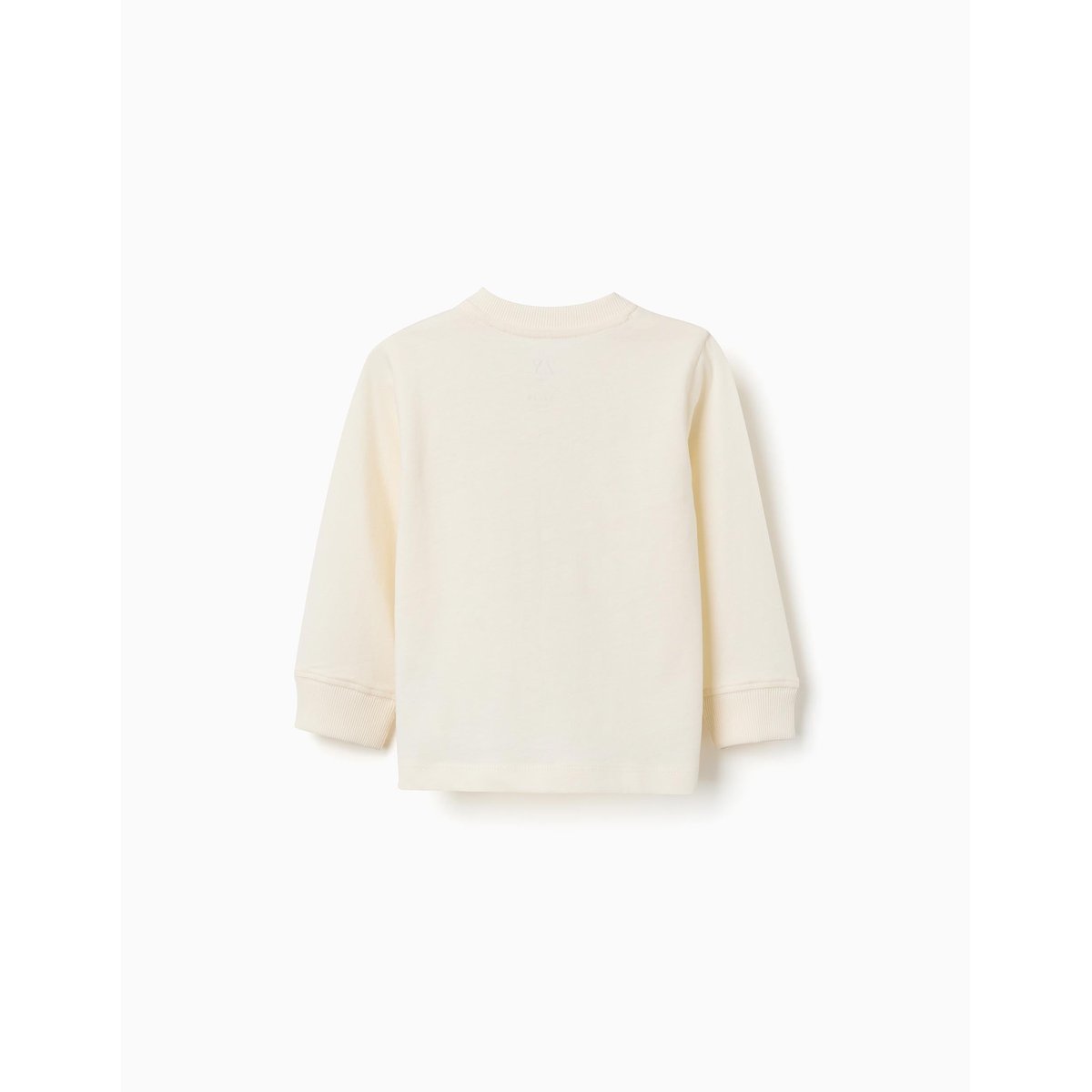 T-shirt en coton à manches longues avec imprimé peintre blanc, ZIPPY