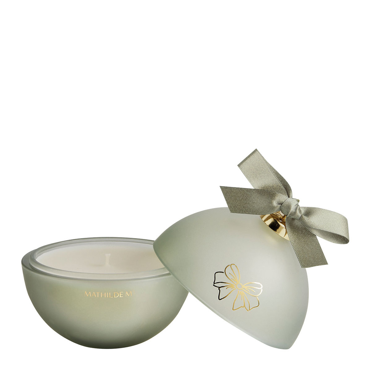 Bougie boule 210 g parfum Sapin Doré RUBANS DE FÊTE vert, MATHILDE M