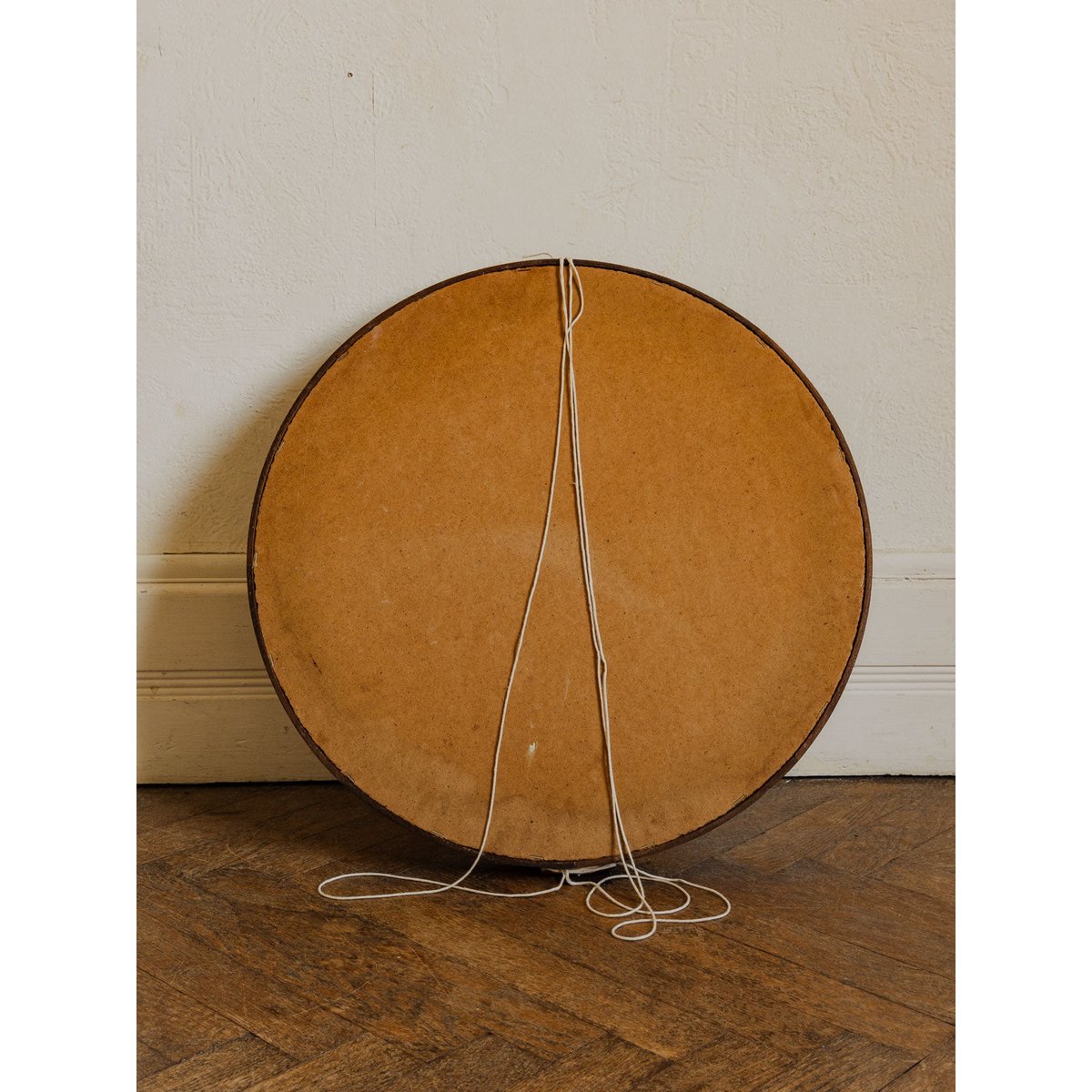 Miroir rond en palissandre Igor N°1184 - Bon état bois foncé, DEBONGOUT