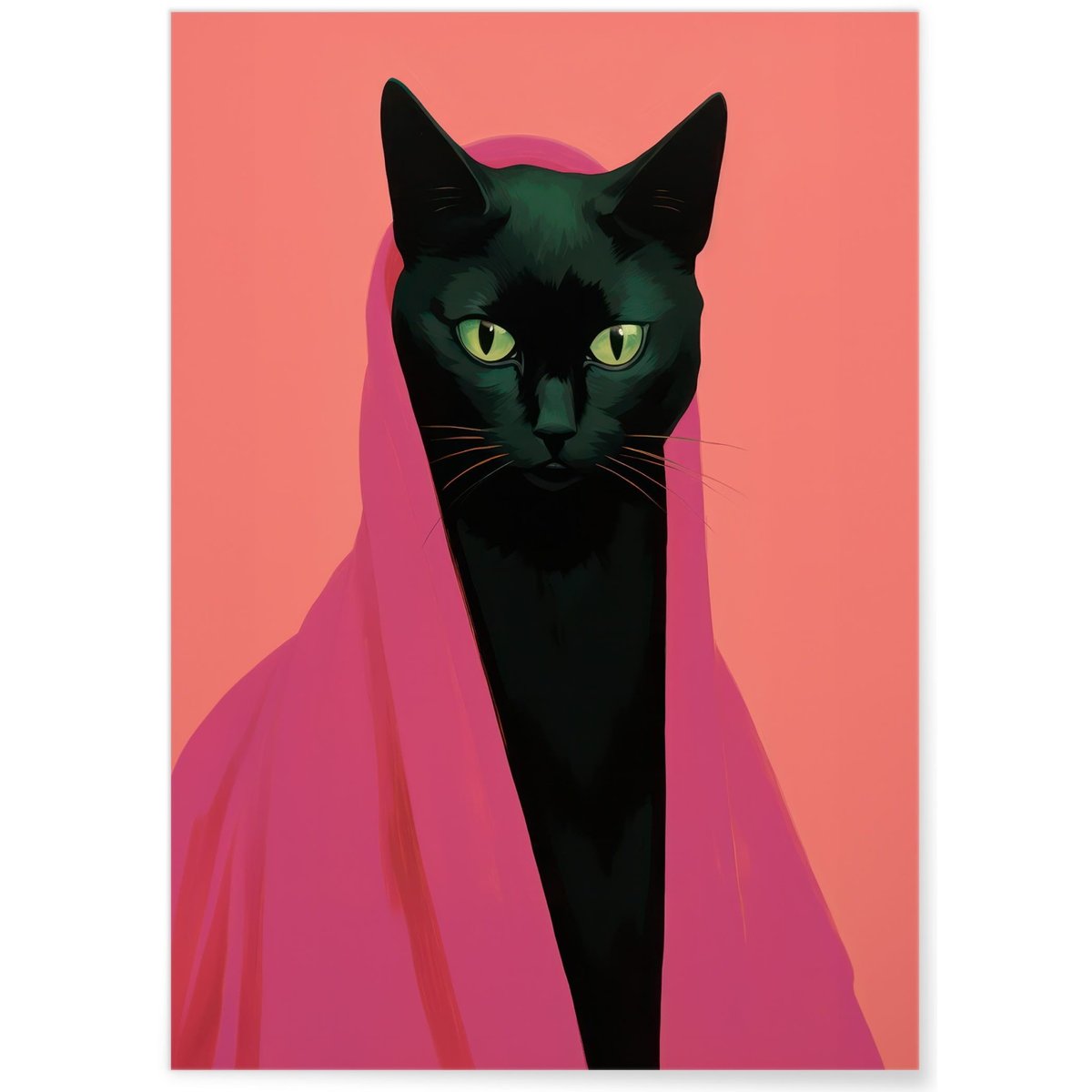 Affiche Le chat en rose blanc, L'AFFICHERIE