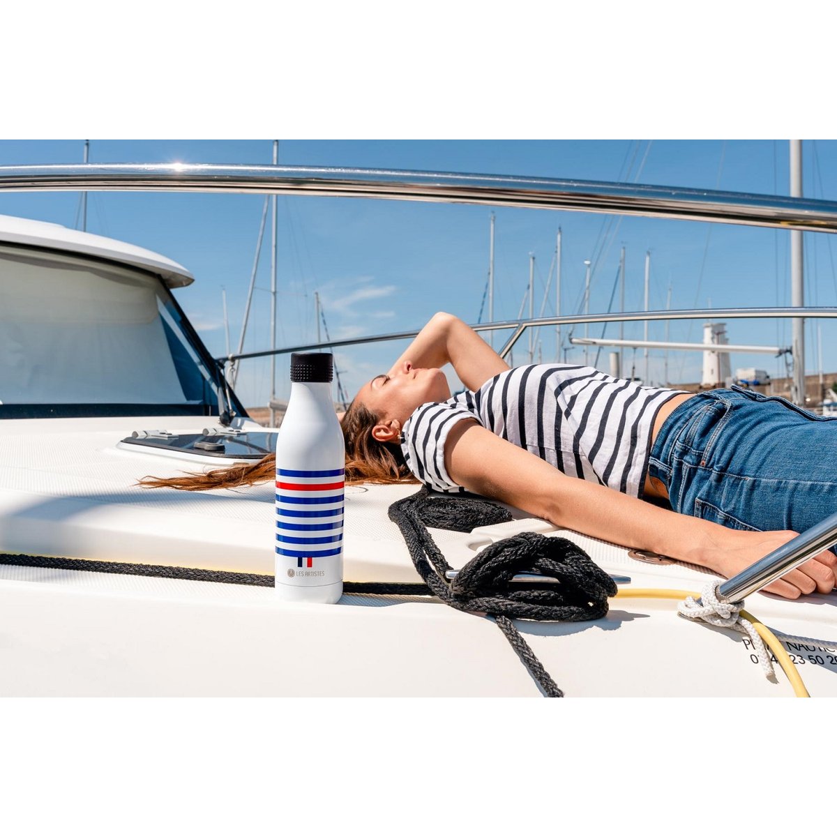 Bouteille isotherme Bottle Up Sailor 500ml blanc, LES ARTISTES PARIS