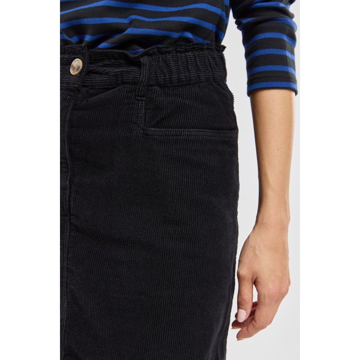 Jupe en velours en coton noir, ARMOR-LUX
