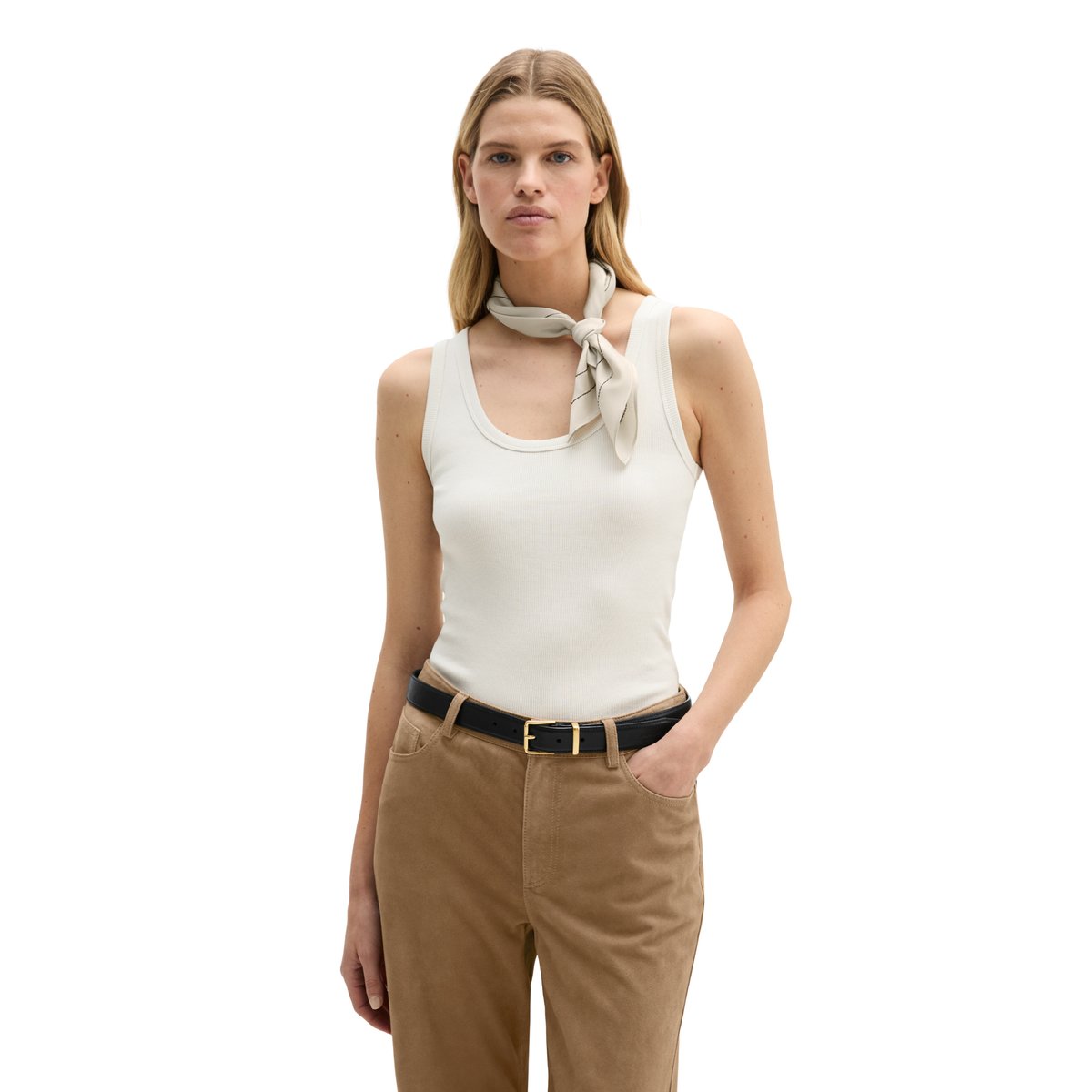 Écharpe en qualité sergé douce beige, MARC O'POLO