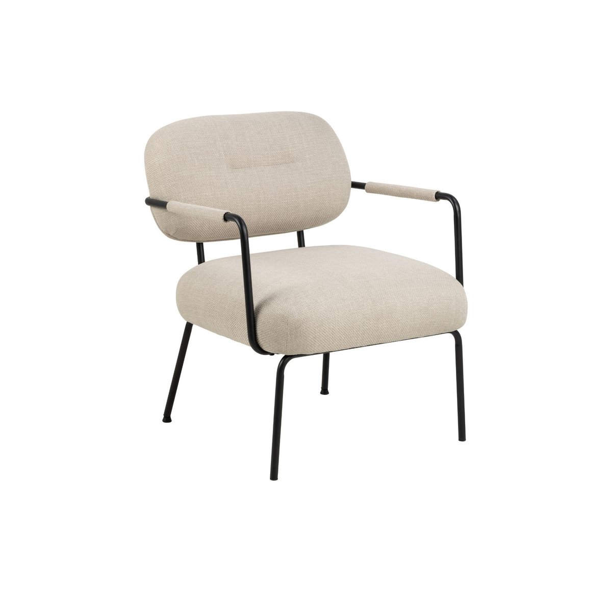 Fauteuil lounge de salon en tissu beige et métal - MALRONE beige, HELLIN, DEPUIS 1862
