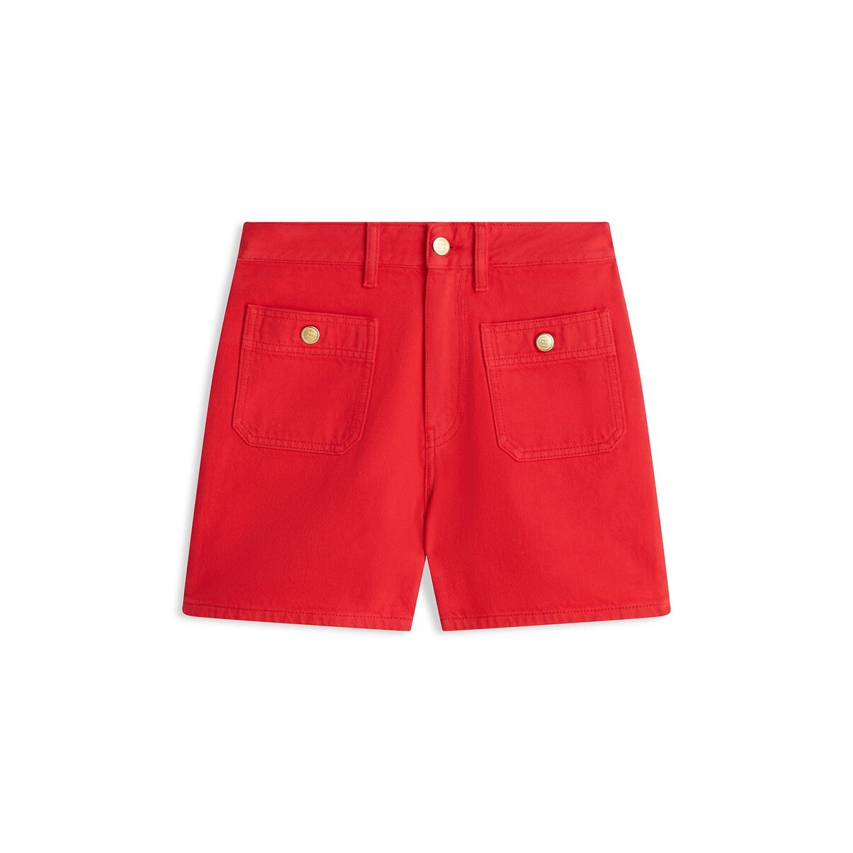 Short taille haute en coton rouge, TOMMY HILFIGER