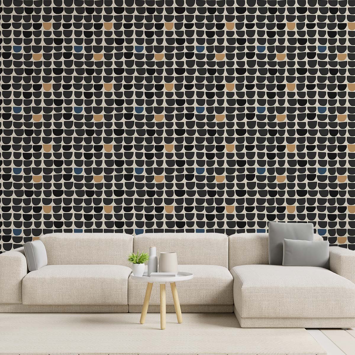 Papier peint, nova - Tapisserie decor noir, HEXOA