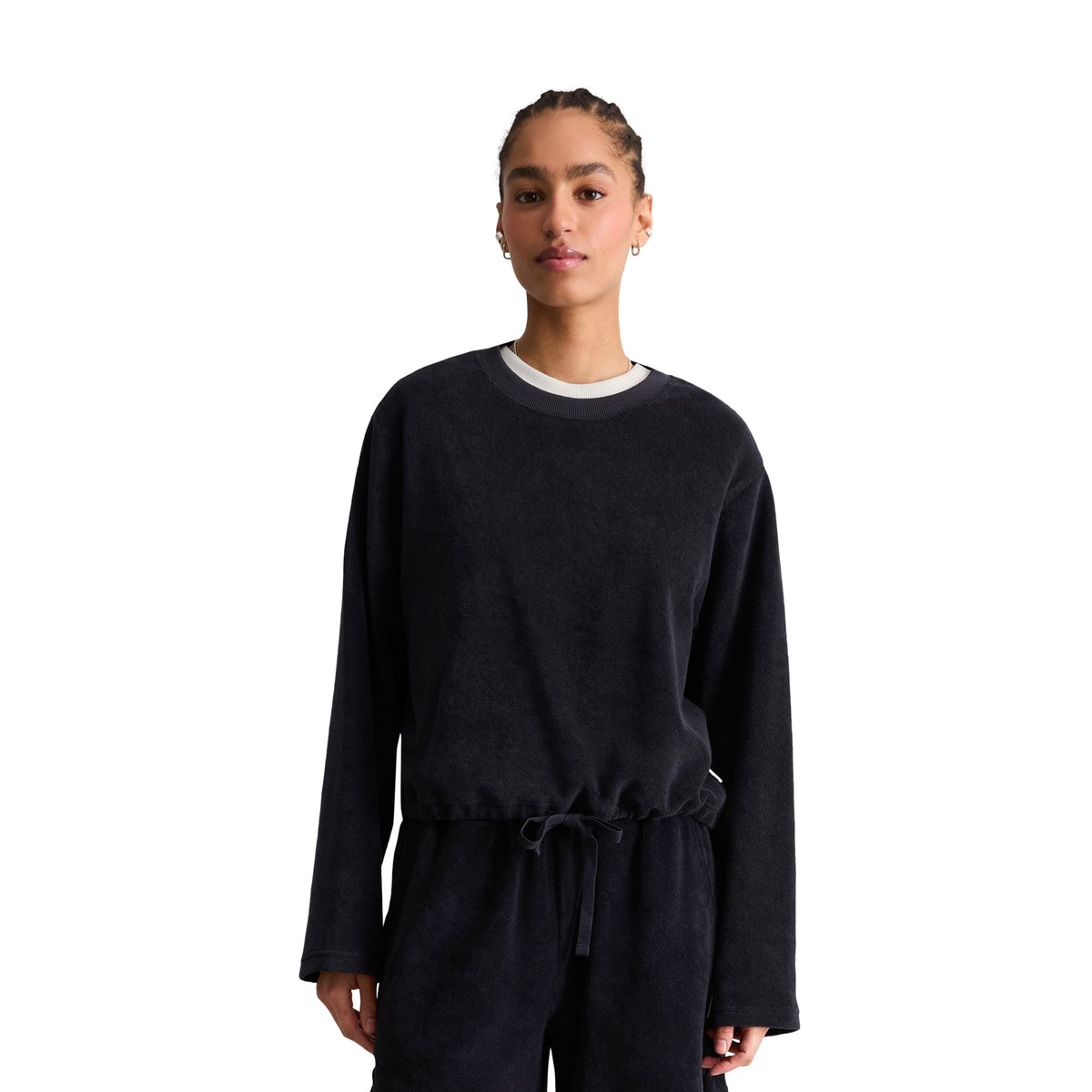 Sweat-shirt en éponge DfC relaxed en coton organique bleu foncé, MARC O’POLO DENIM