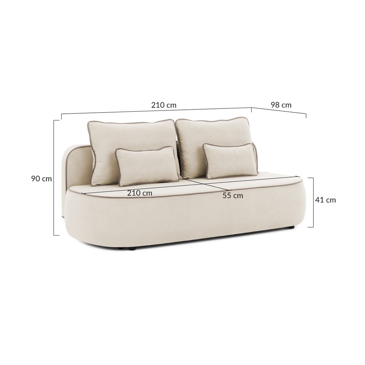 Canapé Convertible 3 places - LAURINE gris, BEST MOBILIER