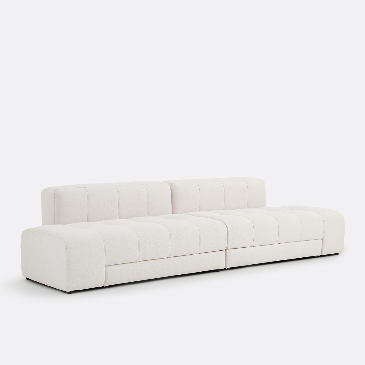 Canapé droit, 5 places, 4 en 1, en bouclette fine, FANO ecru, LA REDOUTE INTERIEURS