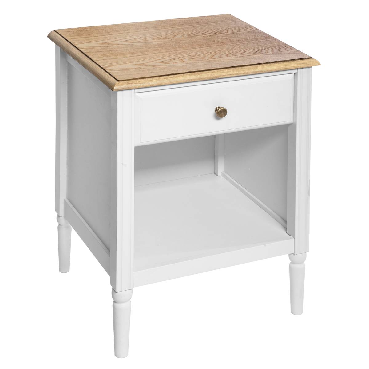 Table de chevet 1 tiroir SOLEN blanc, ATMOSPHERA
