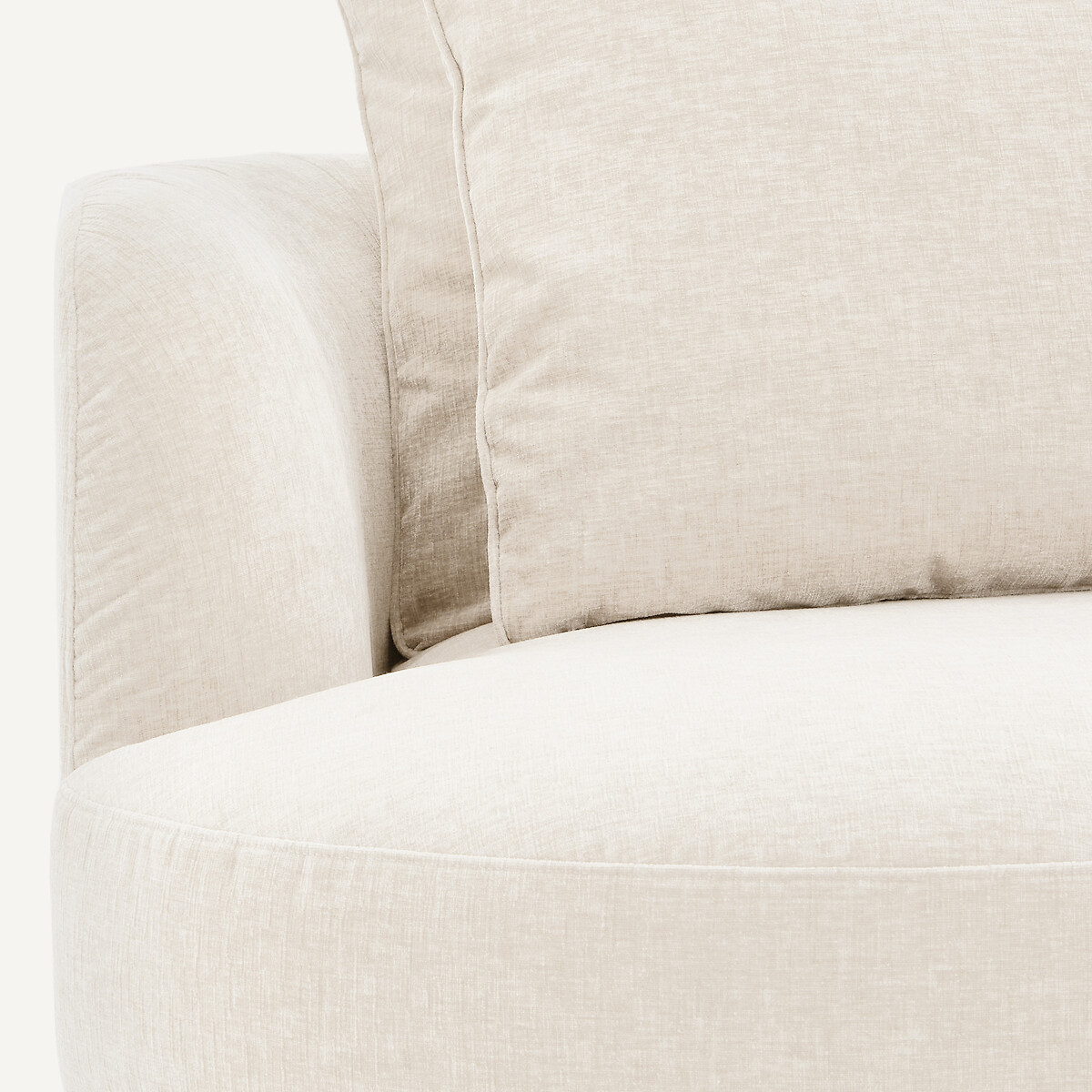 Linkes Sofa-Halbmodul, modular, aus Chenille-Samt, TIBERIO weiss, AM.PM