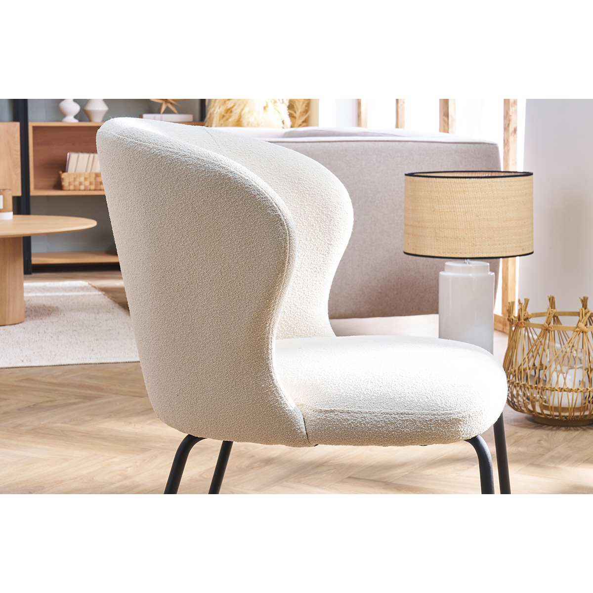 Chaise design pieds métal YDA blanc, MILIBOO