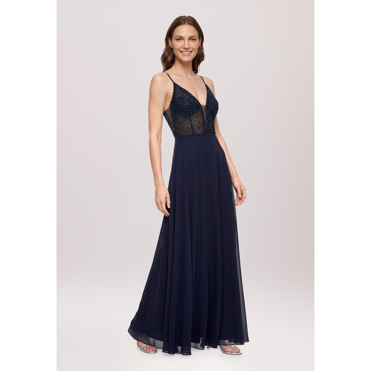 Robe de soirée à broderies night sky, VERA MONT