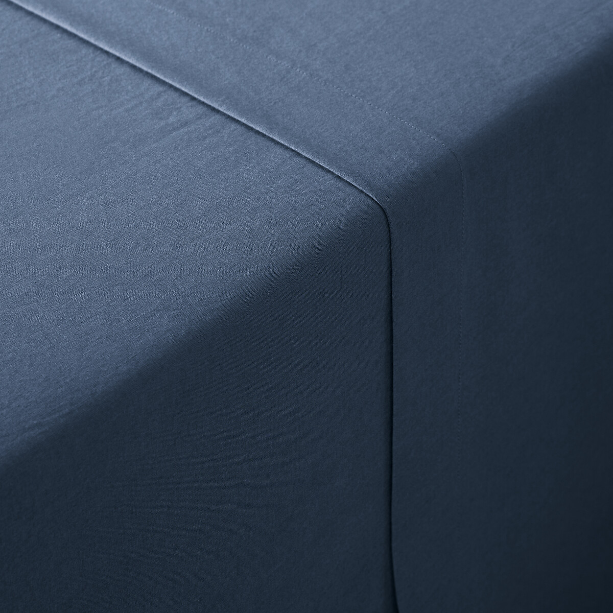 Drap plat uni en coton lavé, Scenario denim, LA REDOUTE INTERIEURS